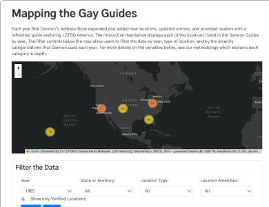 Screenshot of Mapping the Gay Guides.