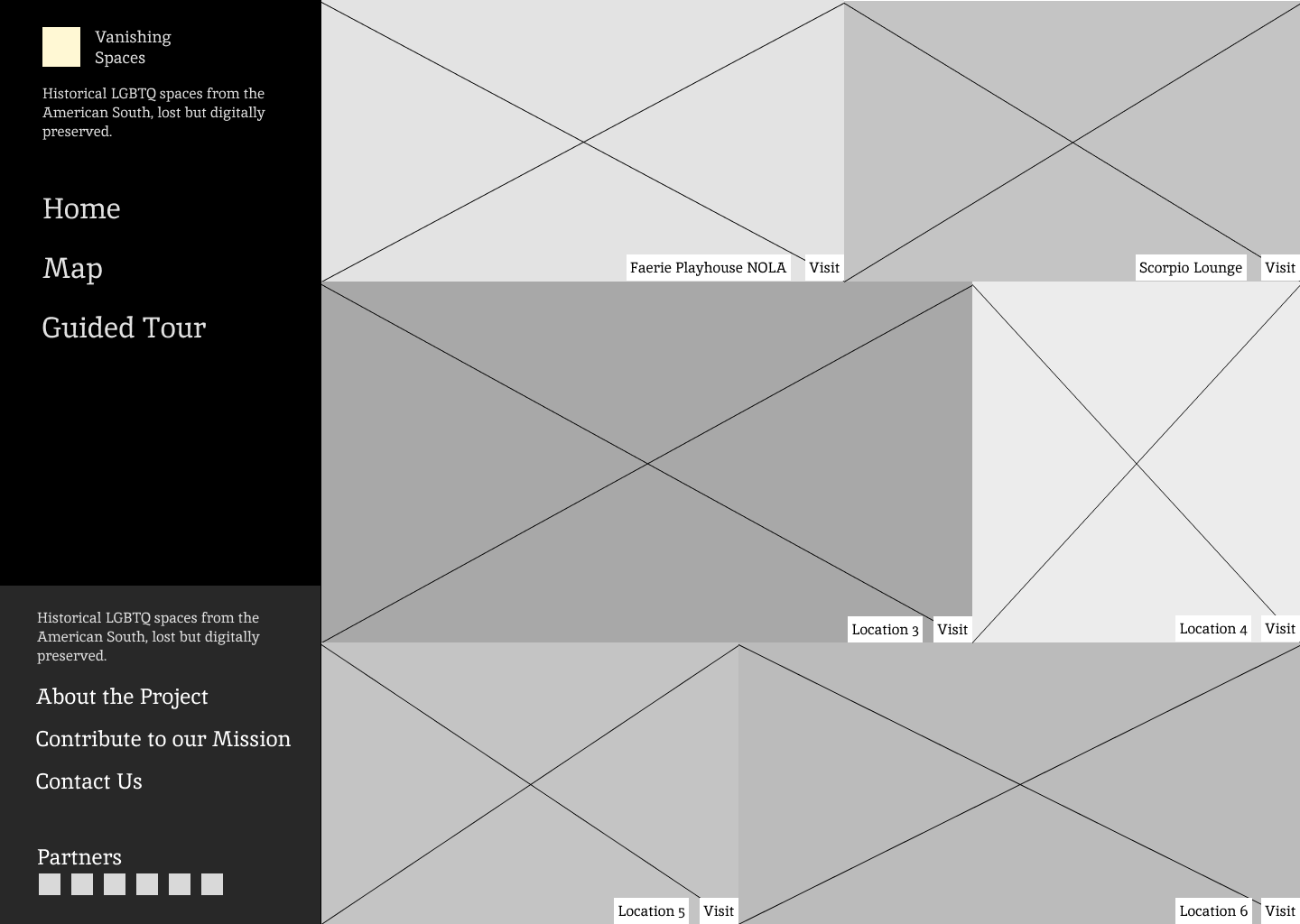 Landing page wireframe.