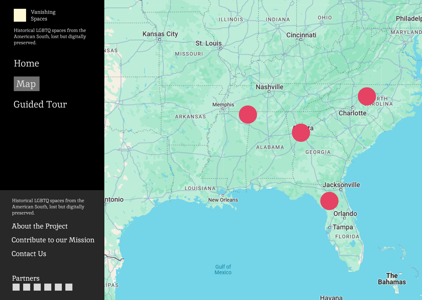 Map page wireframe.